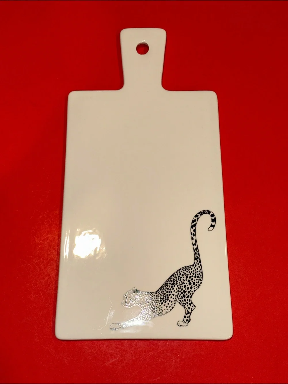 Z Gallerie: Nikki Chu Cheetah Porcelain Cheese Plate 7x11 RARE DESIGN